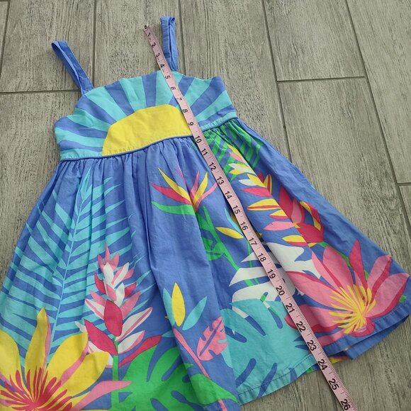 Shrinking Violet toddler girls blue sun Tropical Sundress Size 5T - Picture 7 of 11